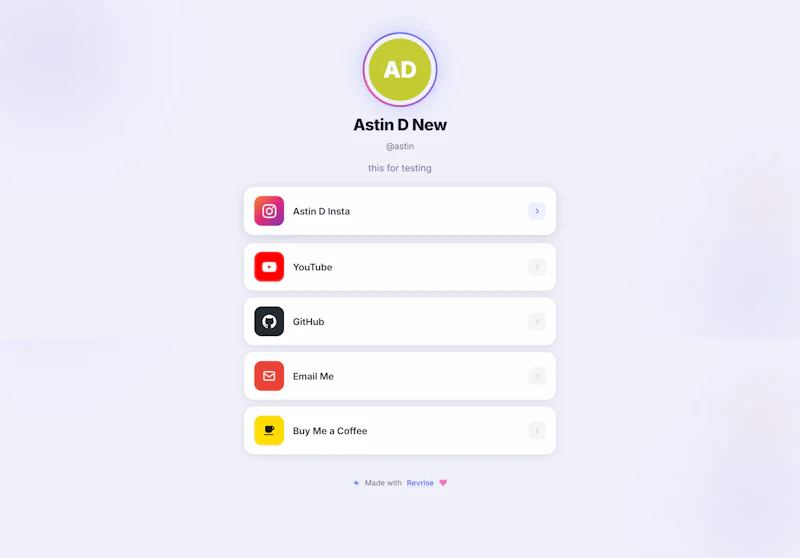 Revrise — Link in Bio for Creators screenshot 2