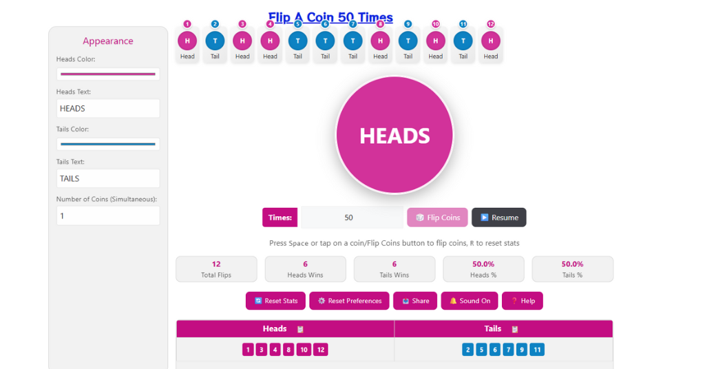 Flip A Coin Pro - Screenshot 2 showing product features and functionality
