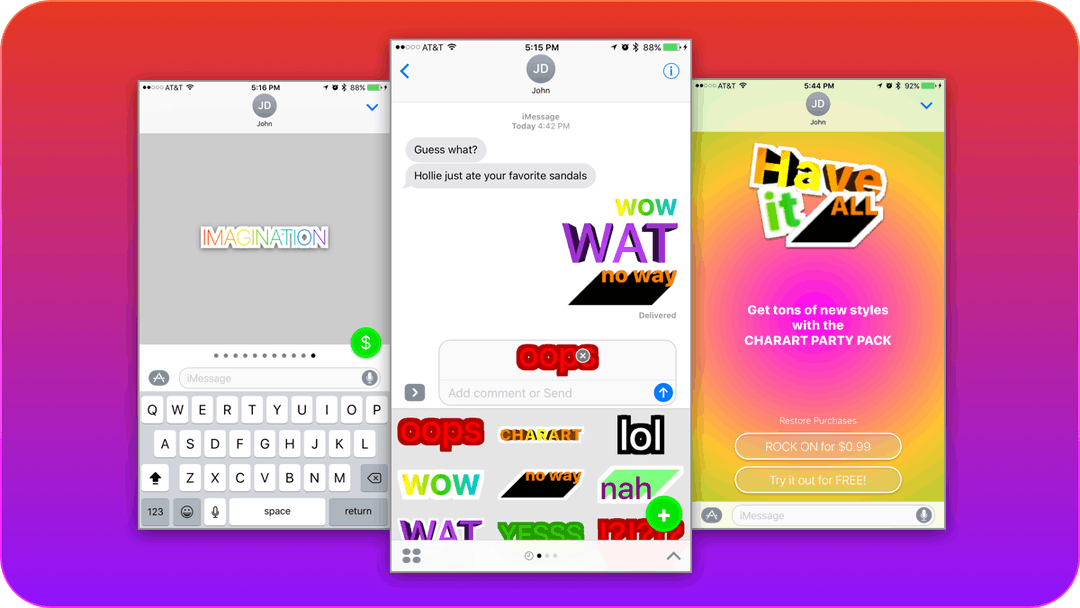 CHARART: Word art for iMessage media 1