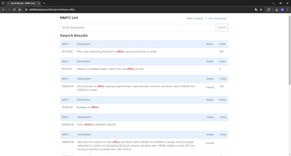 NMFC Code Lookup gallery image