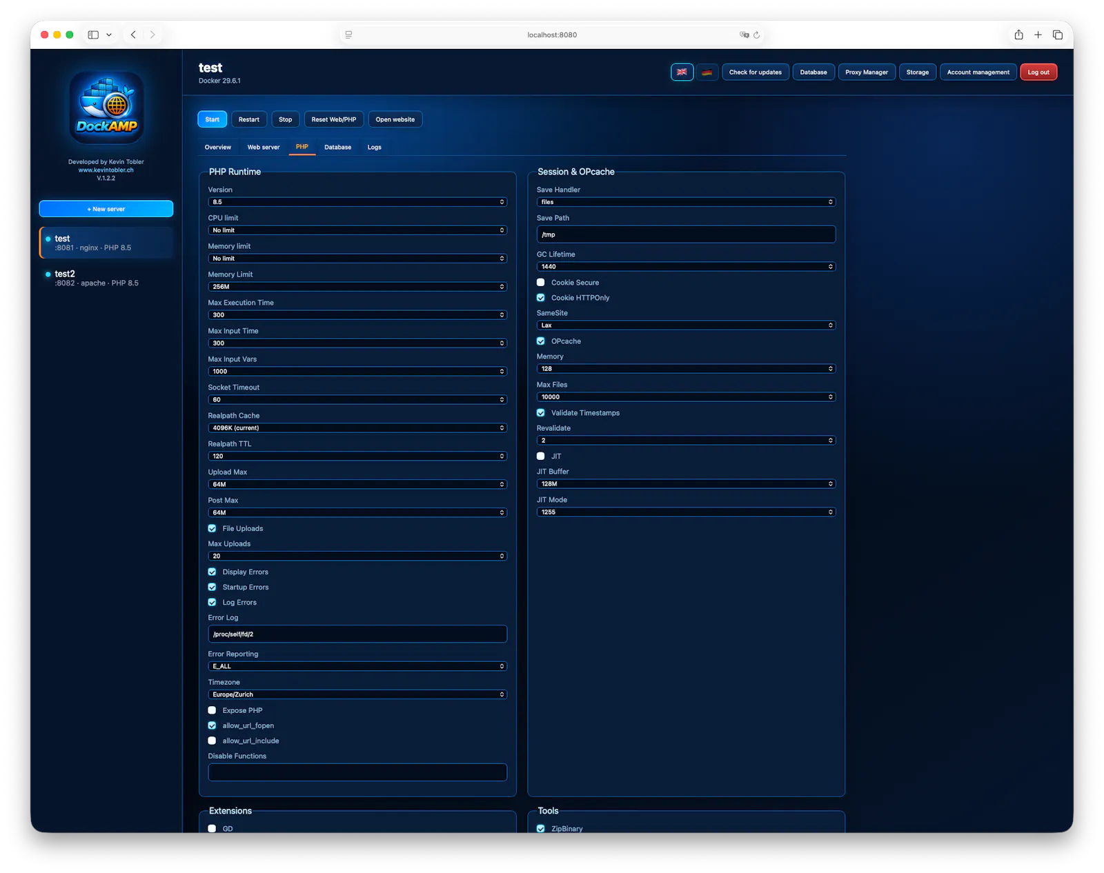 DockAMP Webstack Manager for Docker screenshot 6