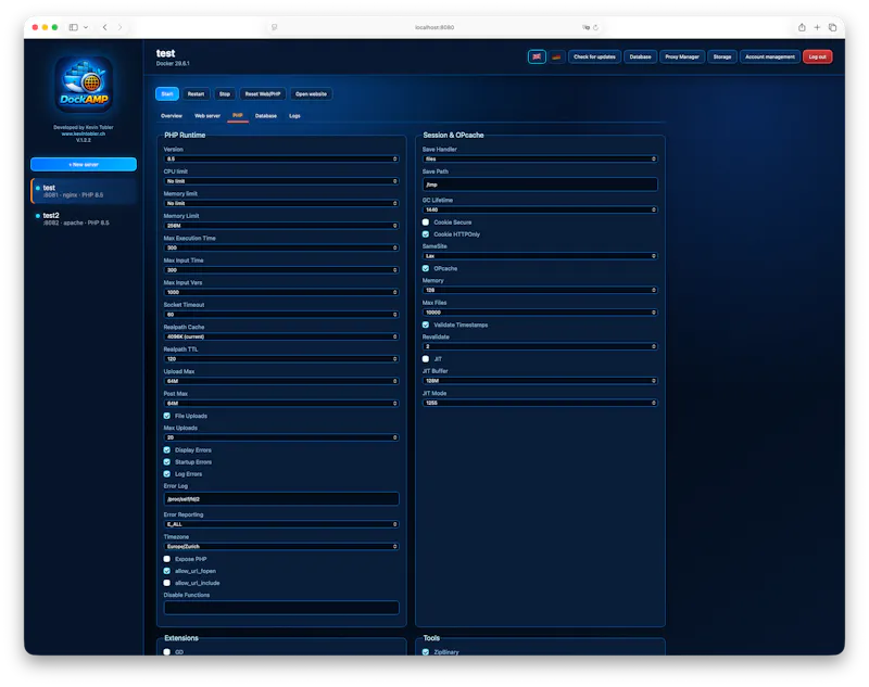 DockAMP Webstack Manager for Docker screenshot 6