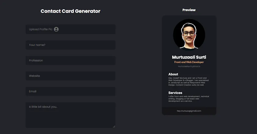 Contact Card Generator gallery image