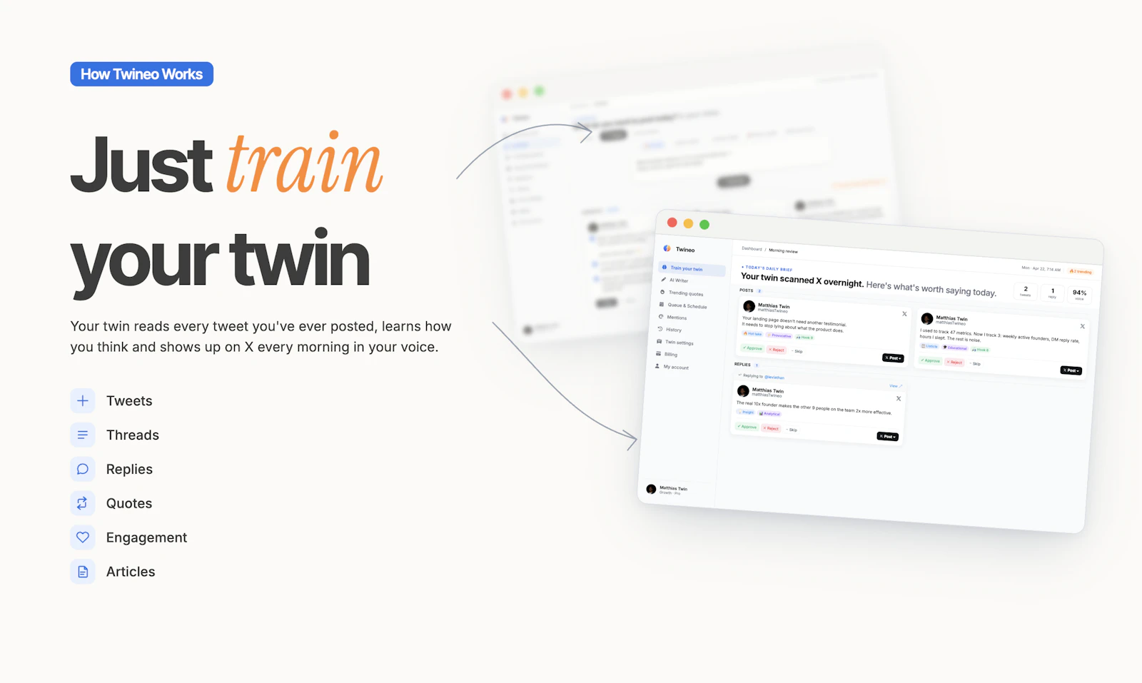 Twineo - AI twin for 𝕏 screenshot 3