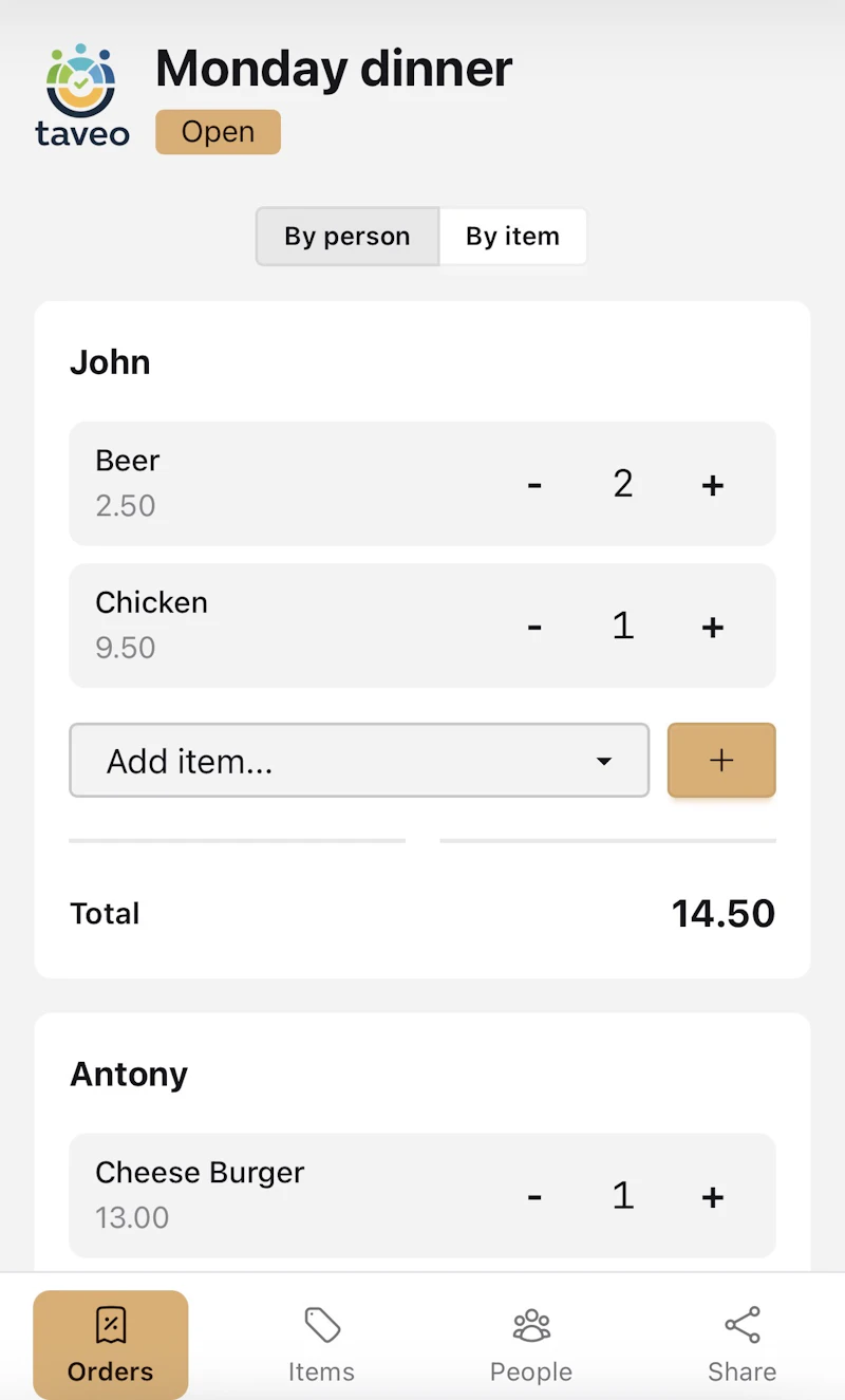 Taveo — Split the bill, no hassle screenshot 2