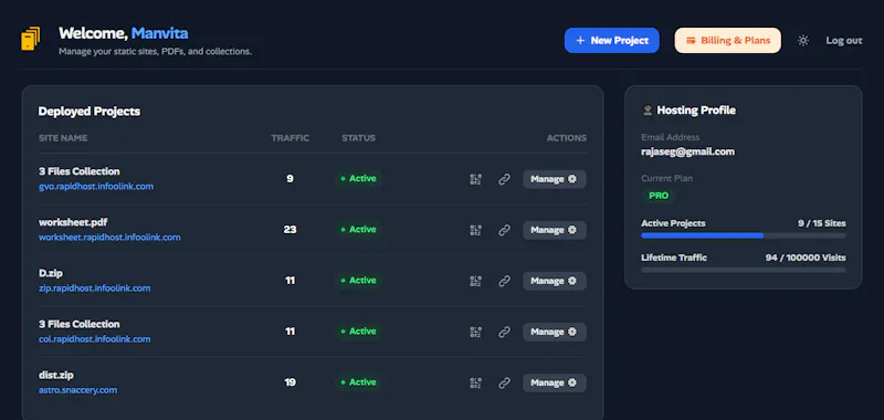 Infoolink Rapidhost screenshot 2