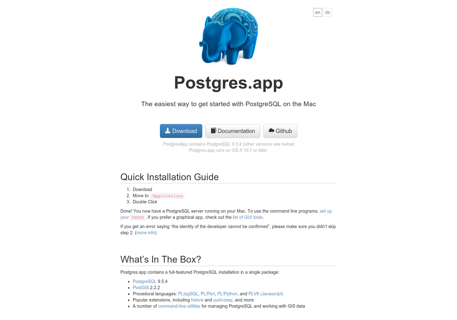 PostgreSQL App for Mac