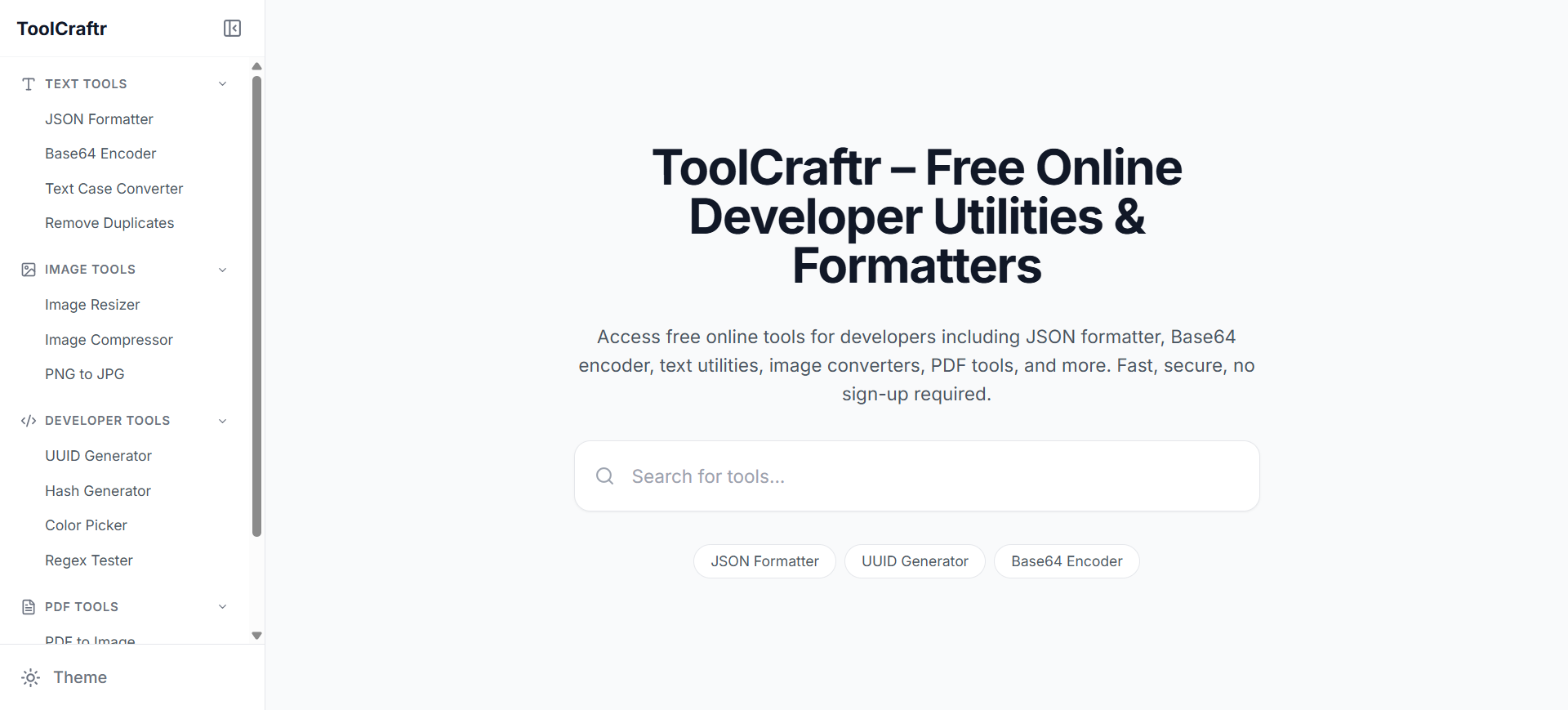 ToolCraftr - Main product screenshot demonstrating key features and user interface