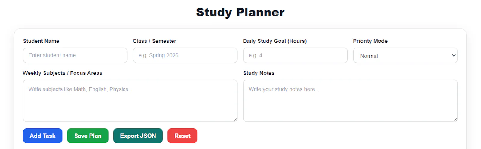 Study Planner screenshot 1