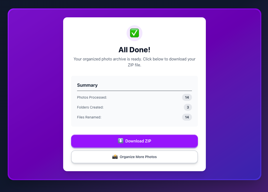OrganizeMePhotos - Screenshot 4 preview