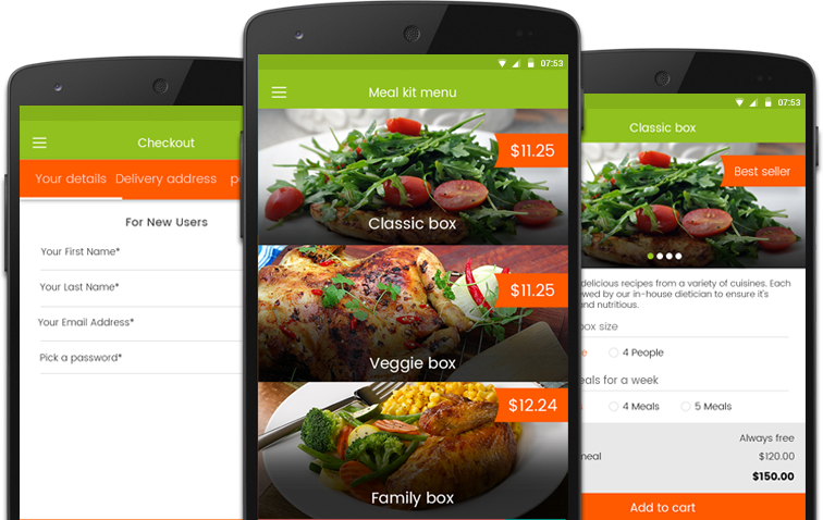 meal kit delivery service application.