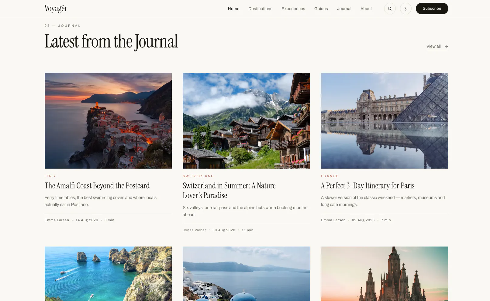Voyagér — Astro Travel Blog Theme gallery image