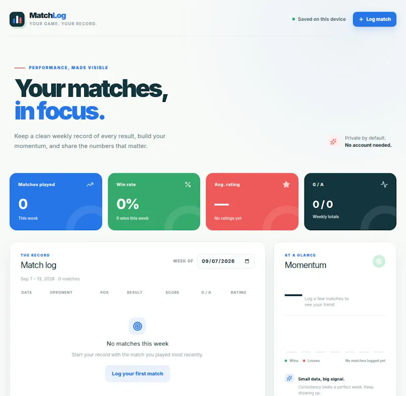 MatchLog — A football log tracker screenshot 3