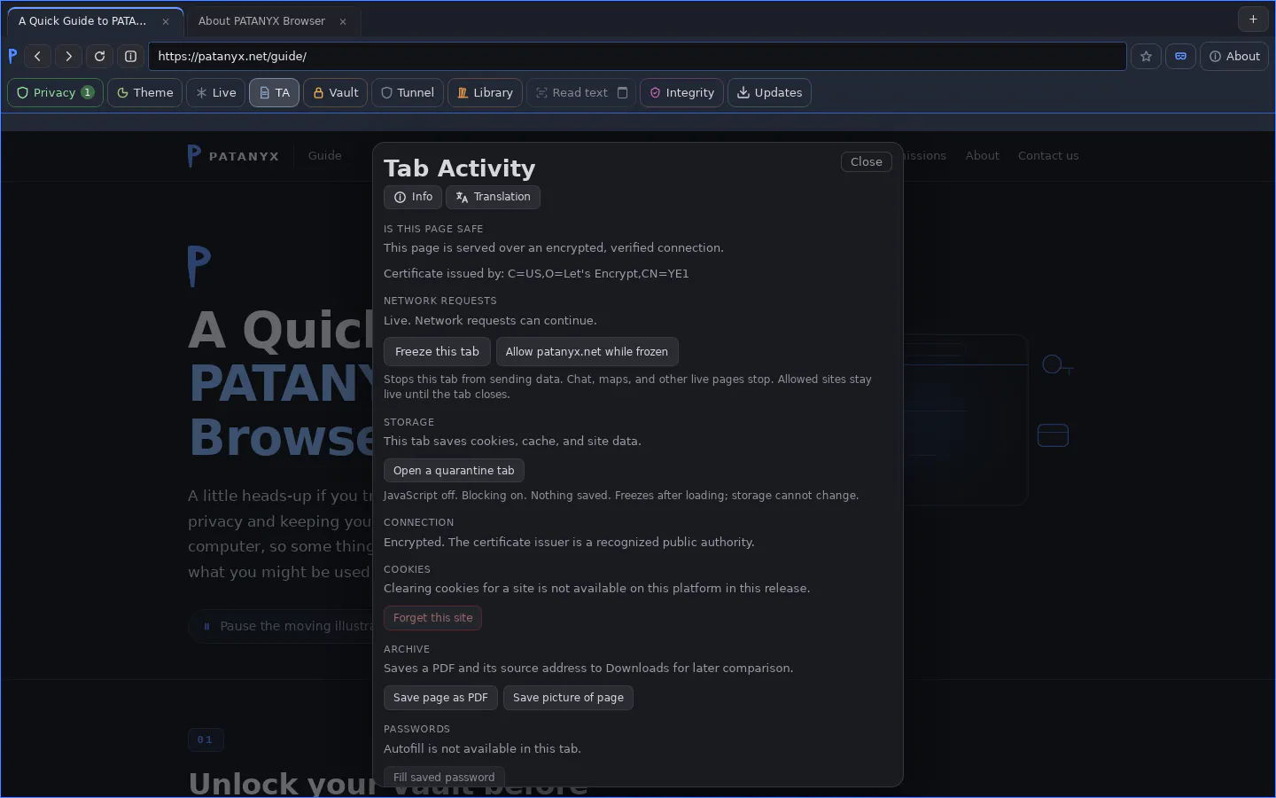 PATANYX Browser gallery image