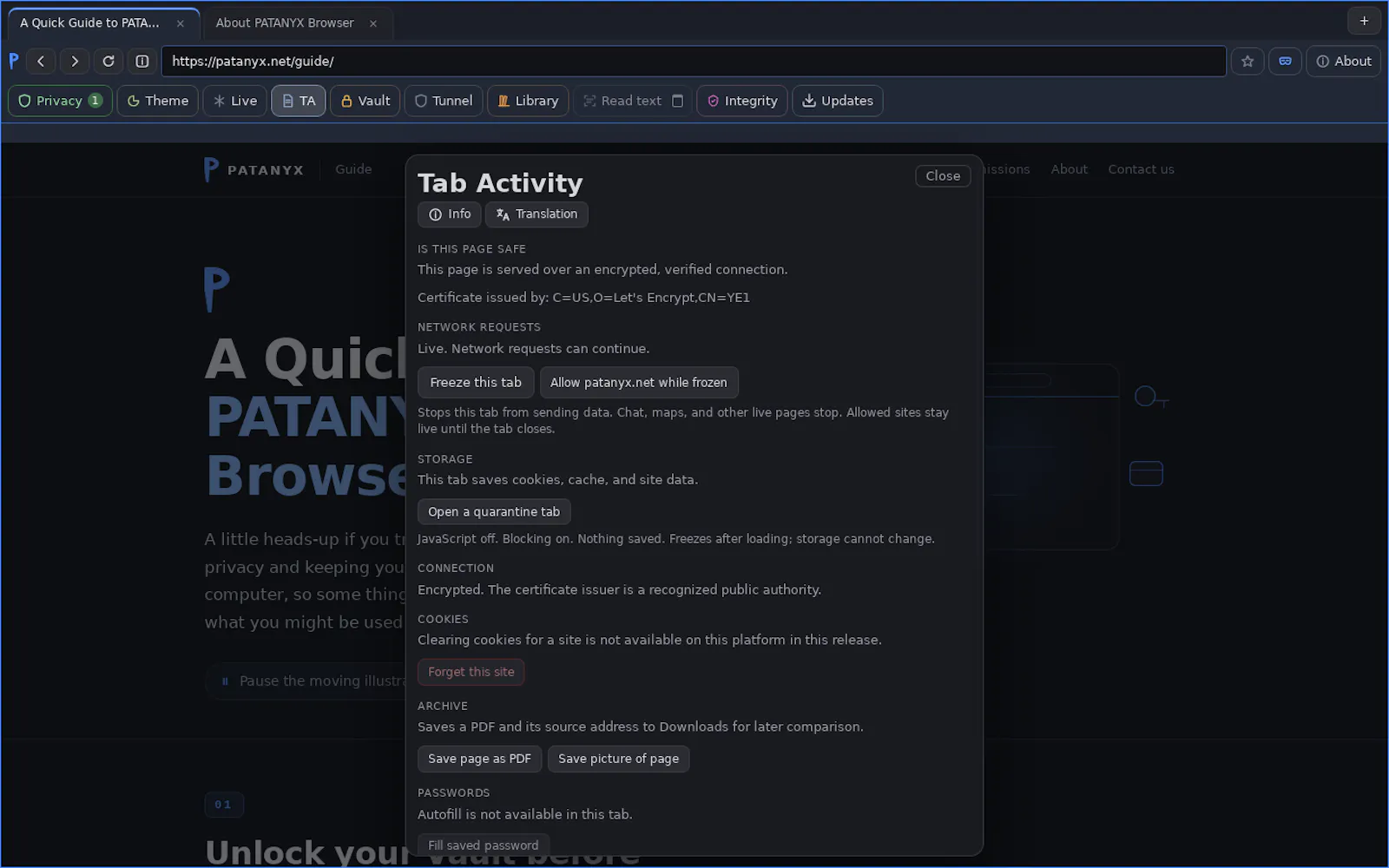PATANYX Browser screenshot 4