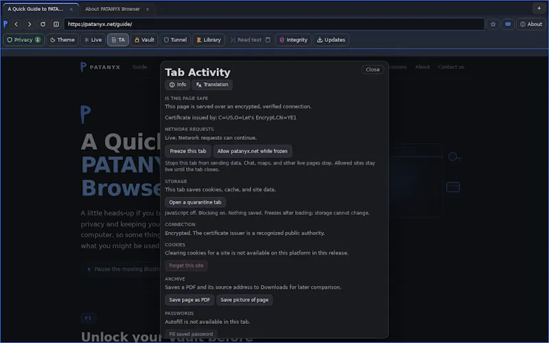 PATANYX Browser screenshot 4