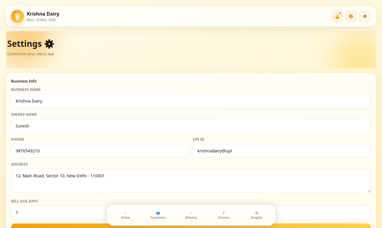 Dairy Manager — Milk Delivery Mini App gallery image