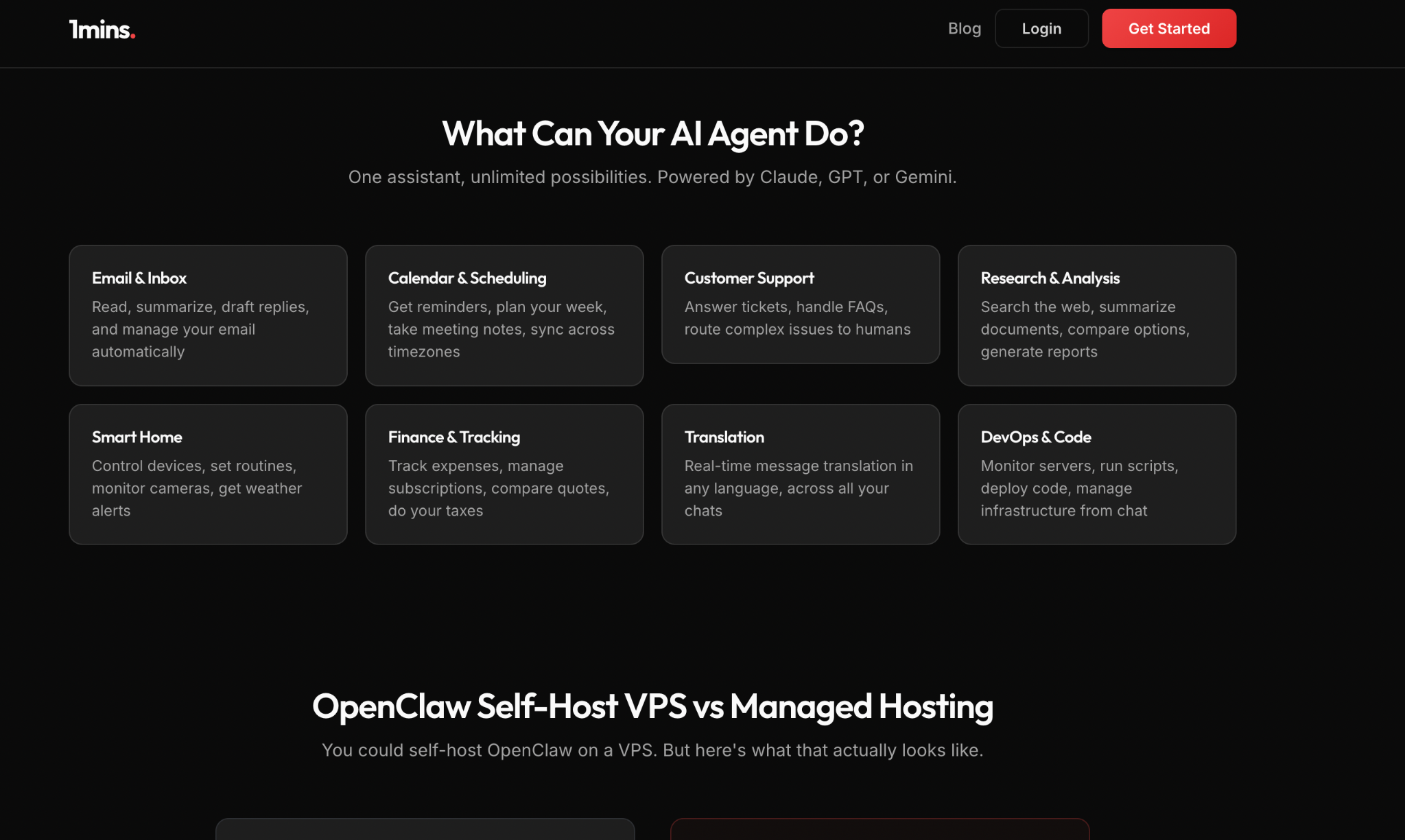 1mins - Main product screenshot demonstrating key features and user interface