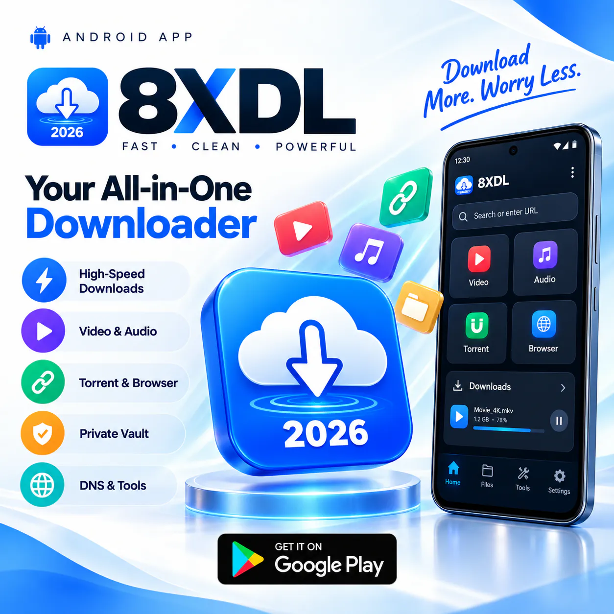 8XDL - Smart Secure Download Manager logo