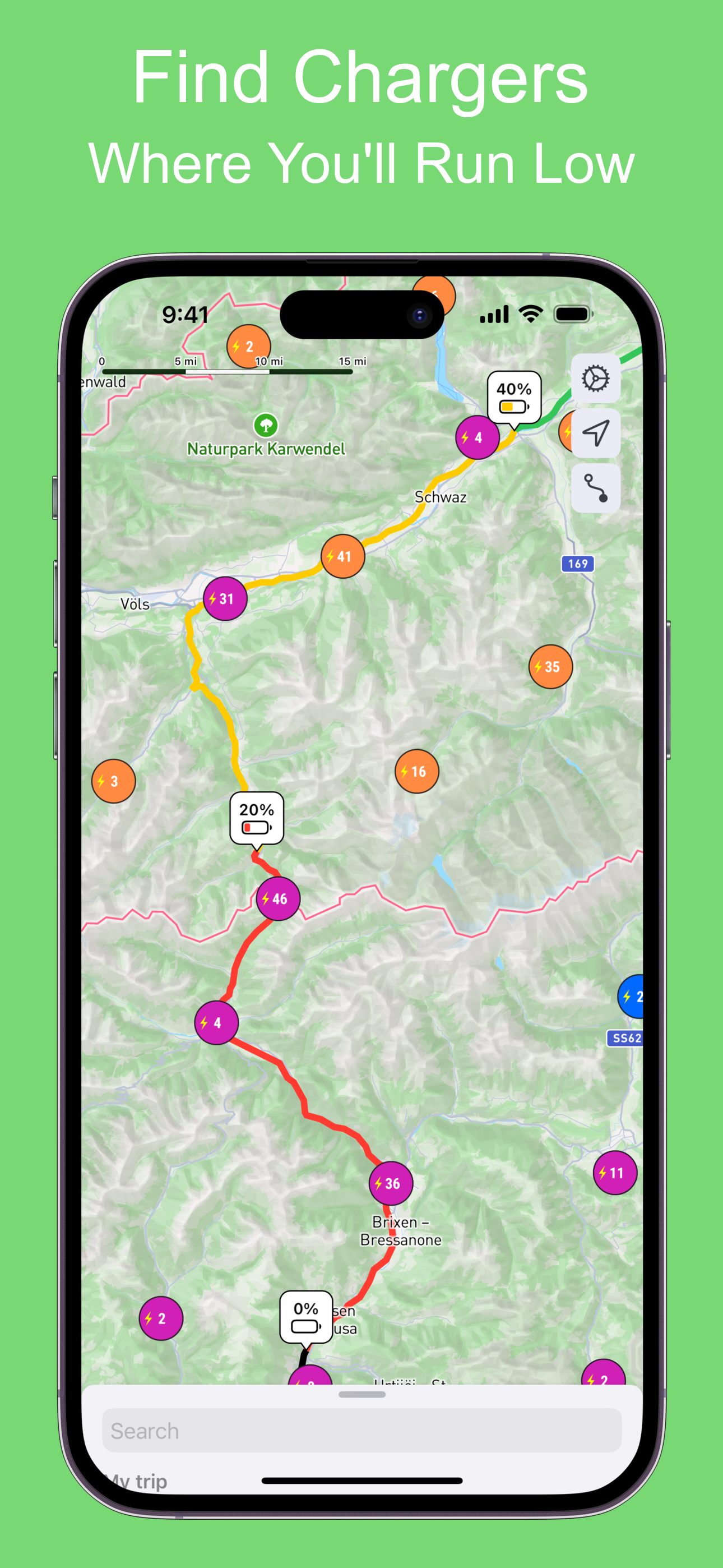 Ranger - EV Route Planner - Guarda il tuo percorso e scegli le tue fermate di ricarica media 2
