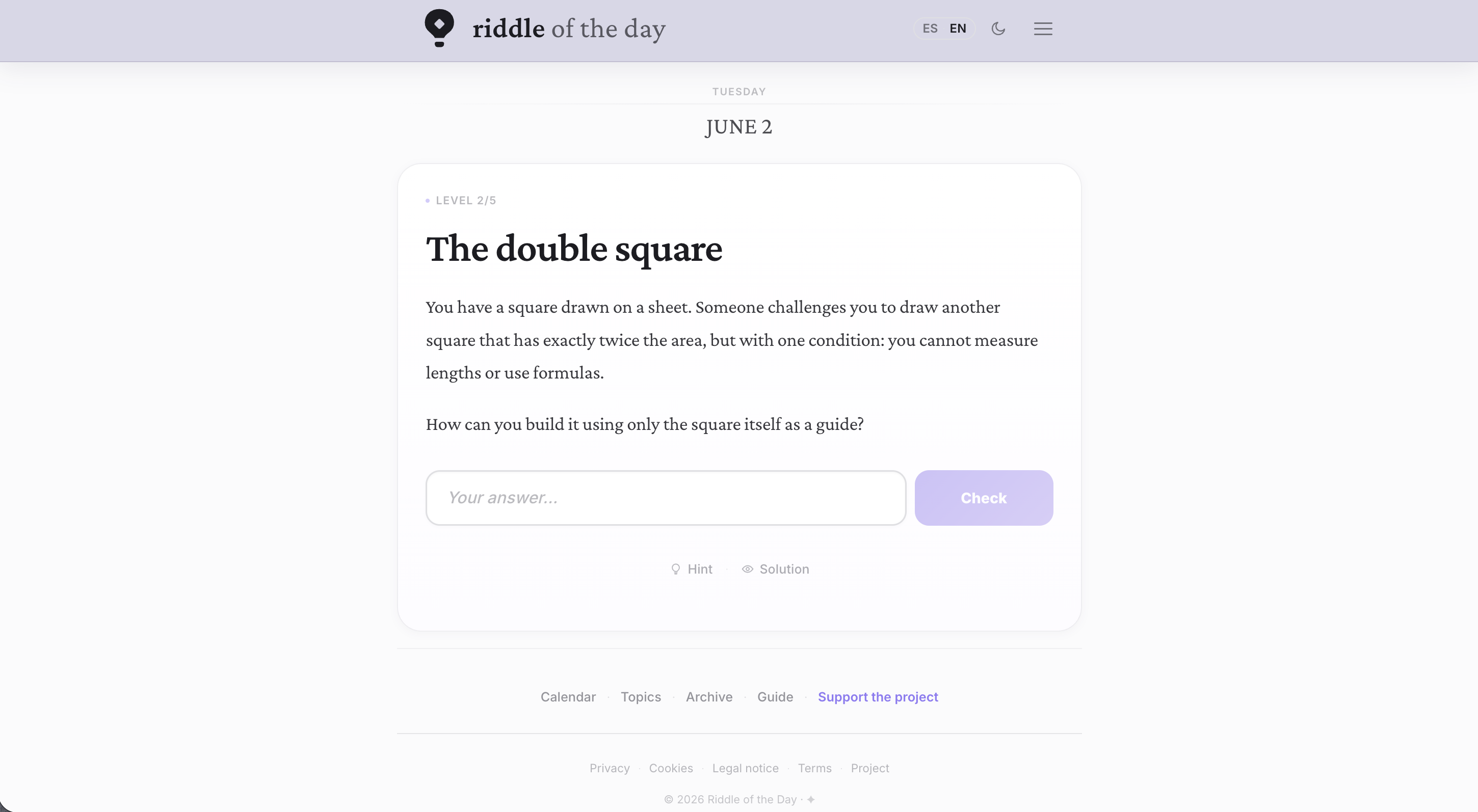 Riddle of the day gallery image