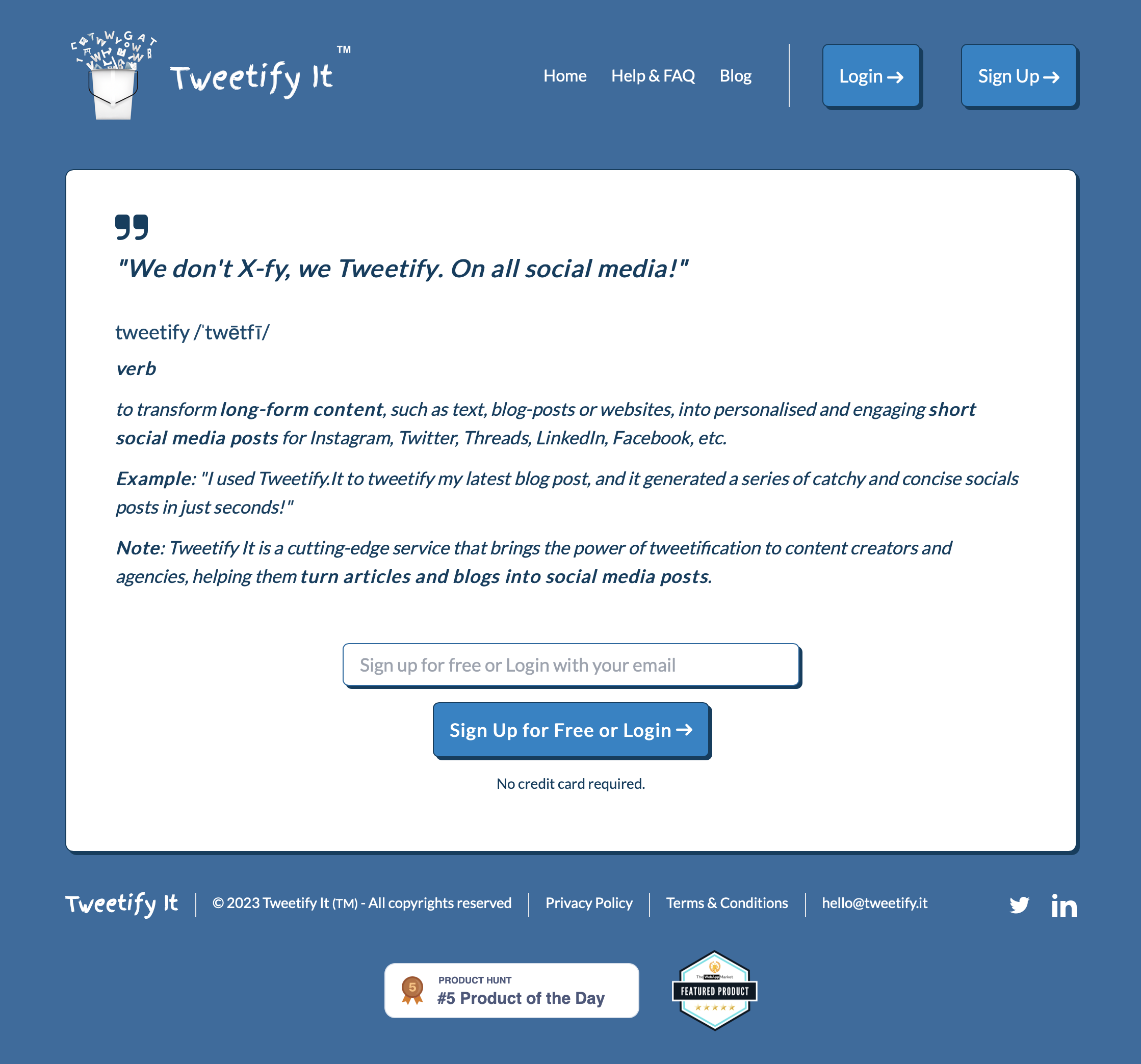 startuptile Tweetify It-Turn articles and blogs into personal social media posts!