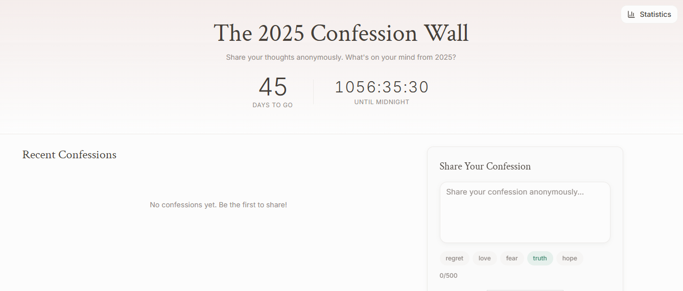 The 2025 Confession Wall  logo - Product Hunt launch