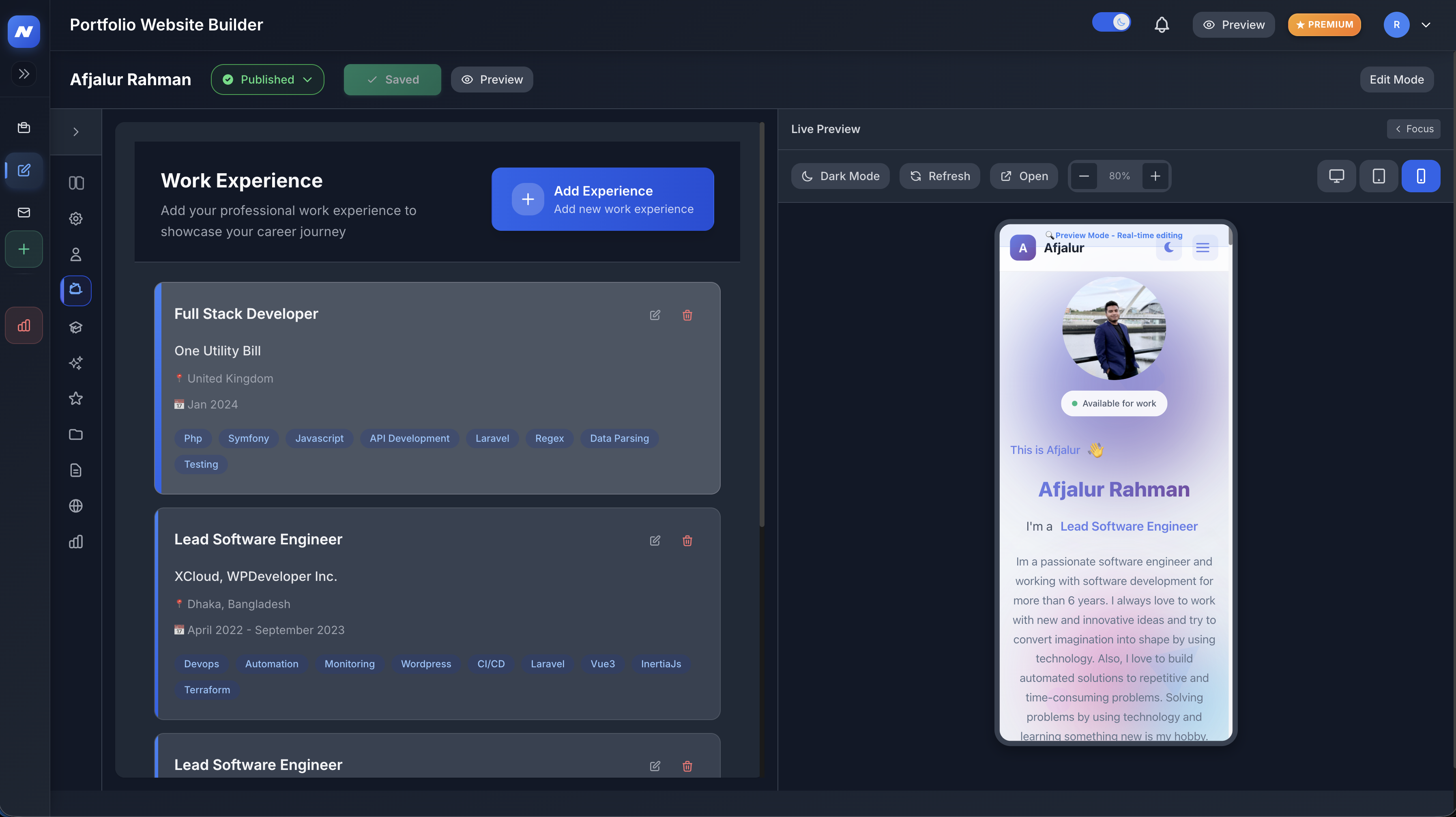 NextGenCV - AI Portfolio Website Builder gallery image