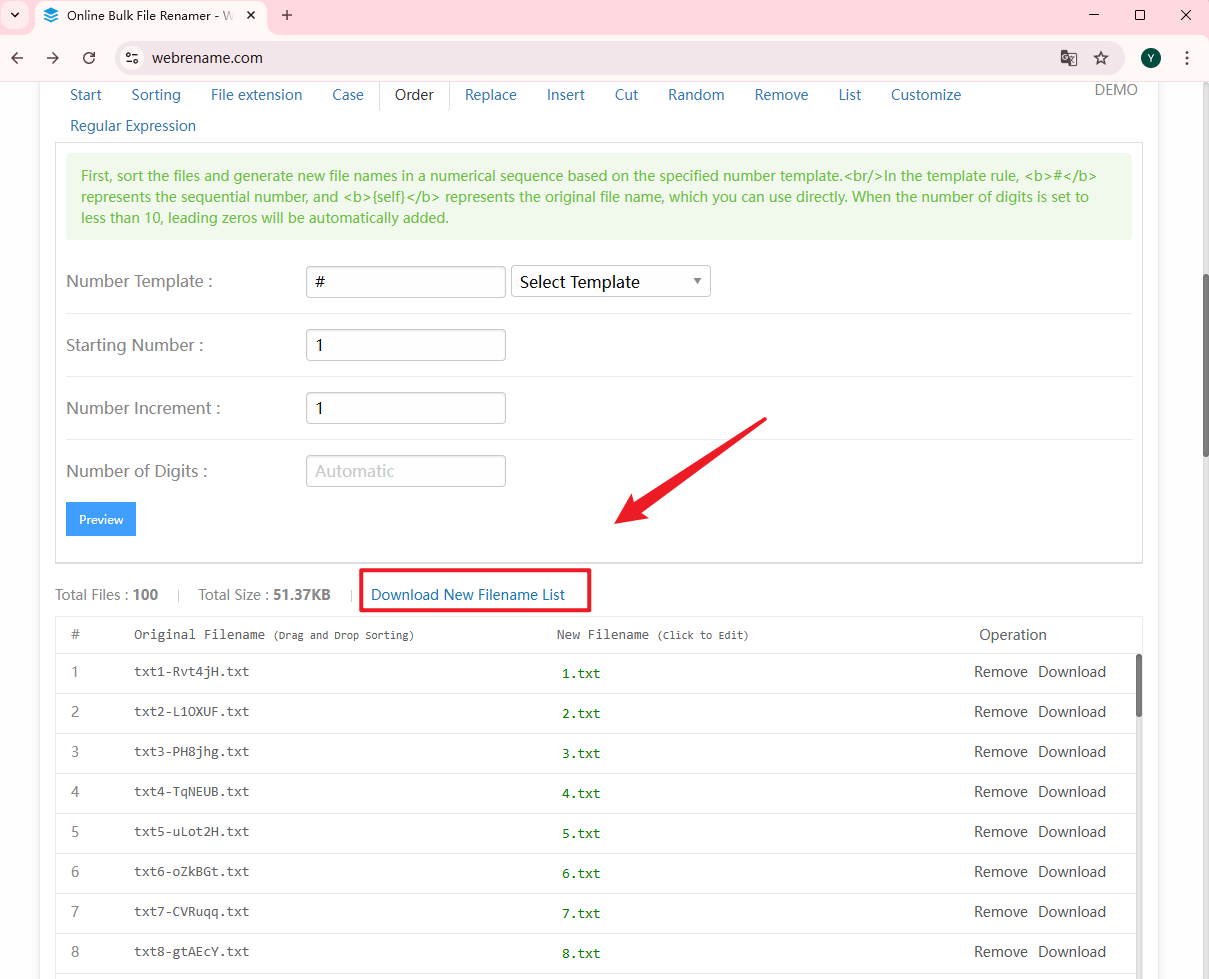 وسائط WebRename - ملف السائبة عبر الإنترنت Renamer 4