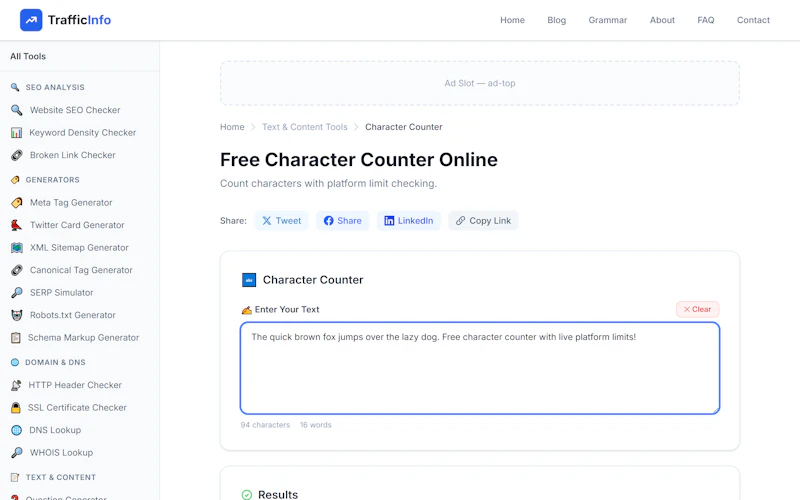 Free Word Counter Online screenshot 1