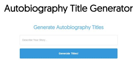 Autobiography Title Generator gallery image