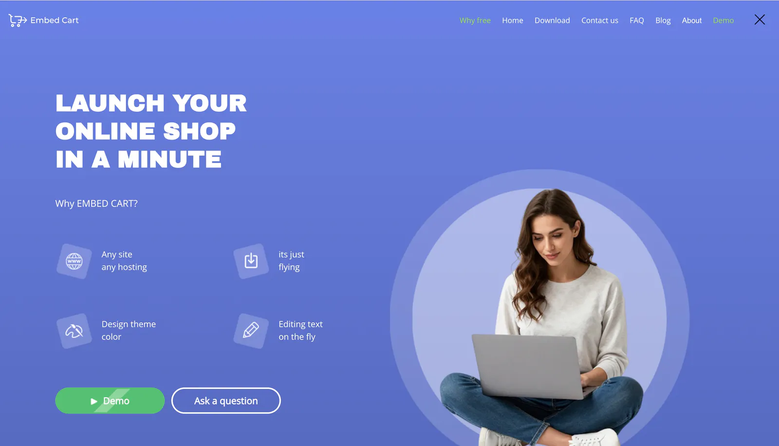 Embed-cart - free store on any HTML page screenshot 1