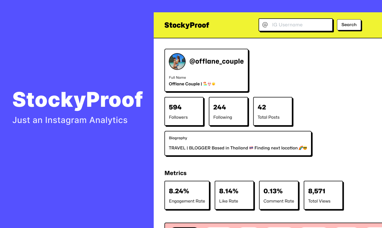 StockyProof - Instagram analytics media 1