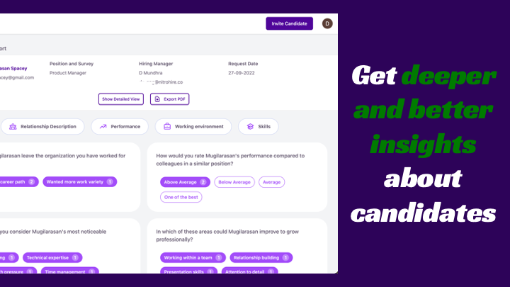 Mídia 6 de Nitrohire - Insights rápidos sobre os candidatos - Informações confiáveis rápidas para tomar melhores decisões de contratação