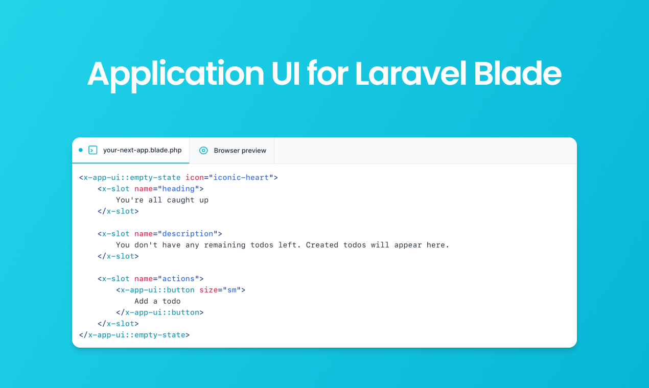 Application UI for Laravel Blade gallery image