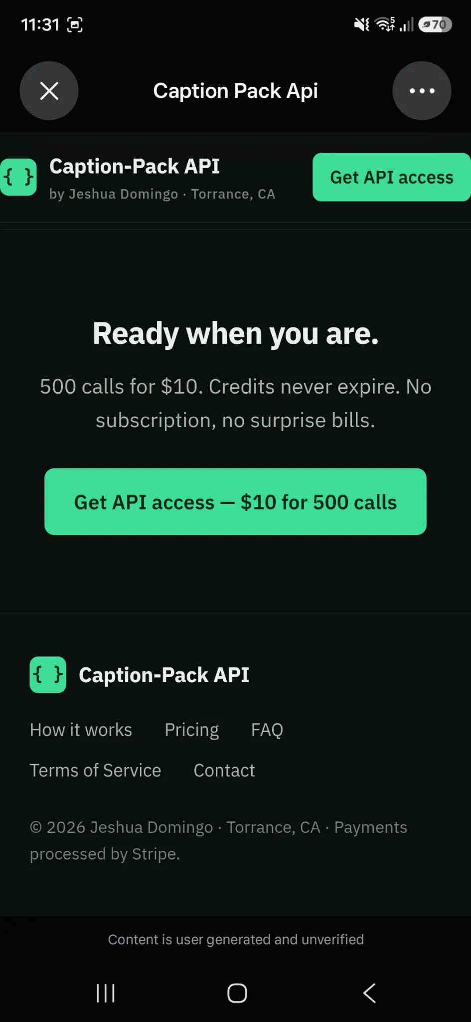 Caption-Pack API gallery image