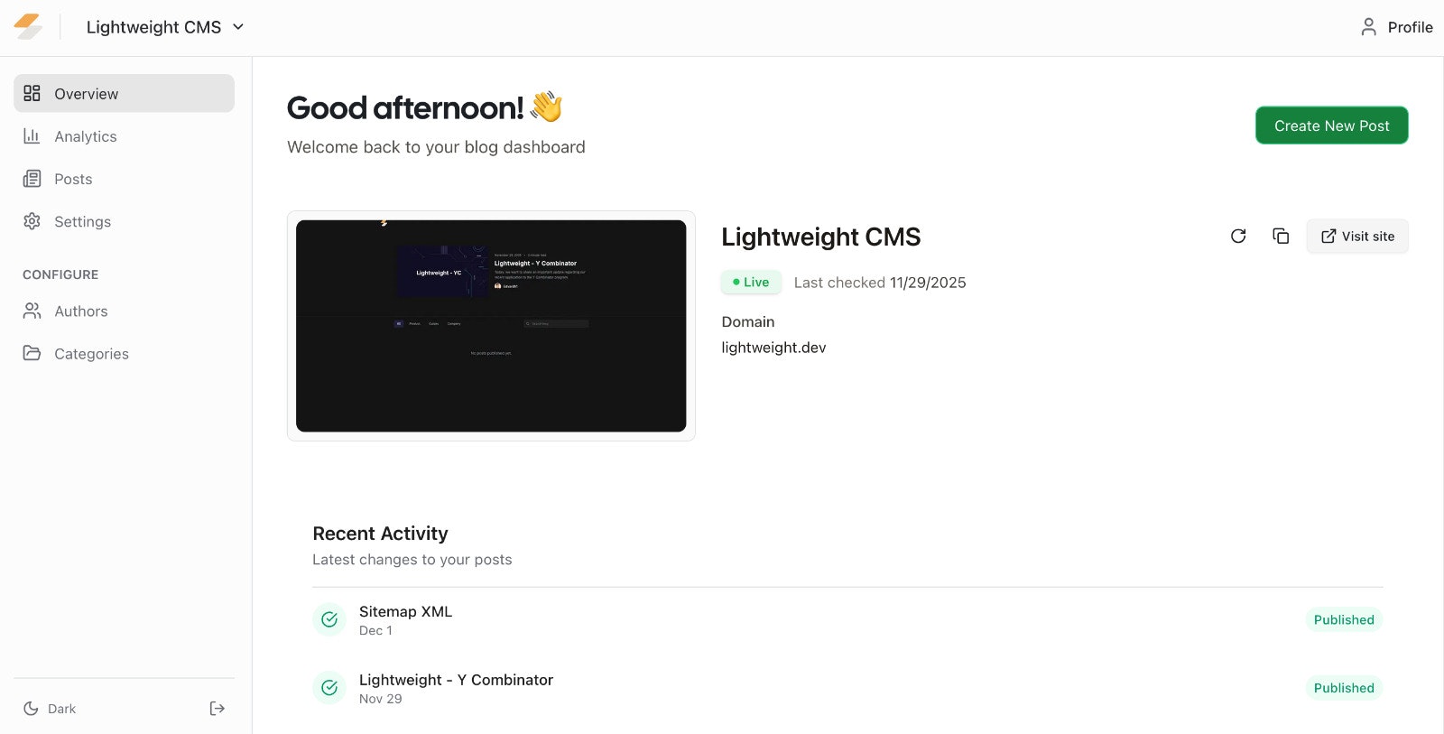 Lightweight CMS gallery image