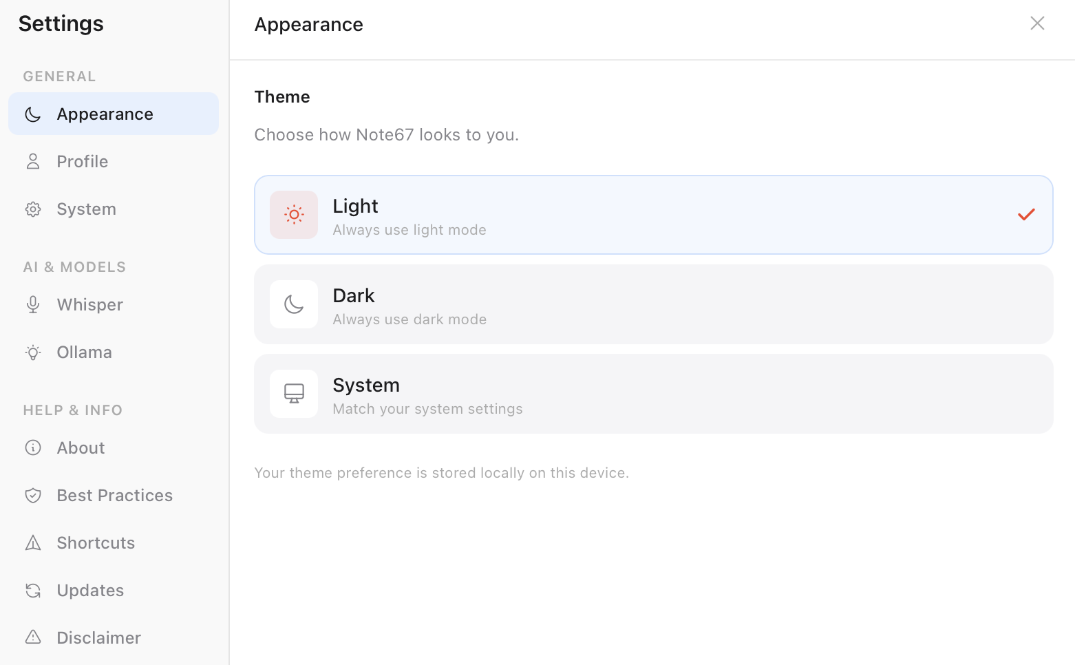 Note67 - Private Meeting Notes Assistant gallery image
