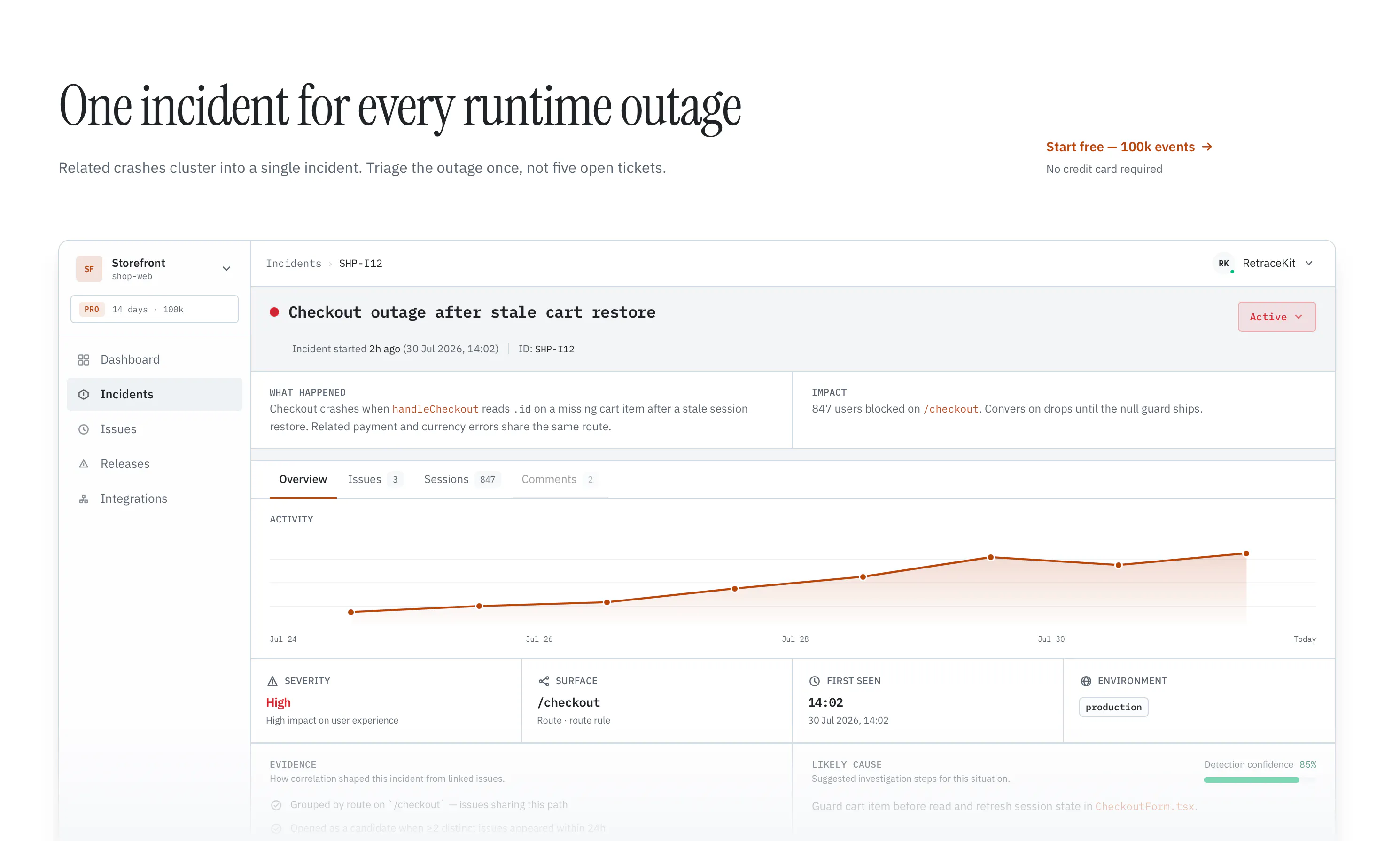 RetraceKit – incidents tracking platform gallery image