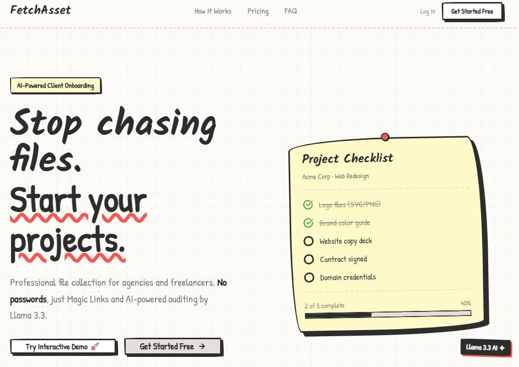 FetchAsset - Main product screenshot demonstrating key features and user interface