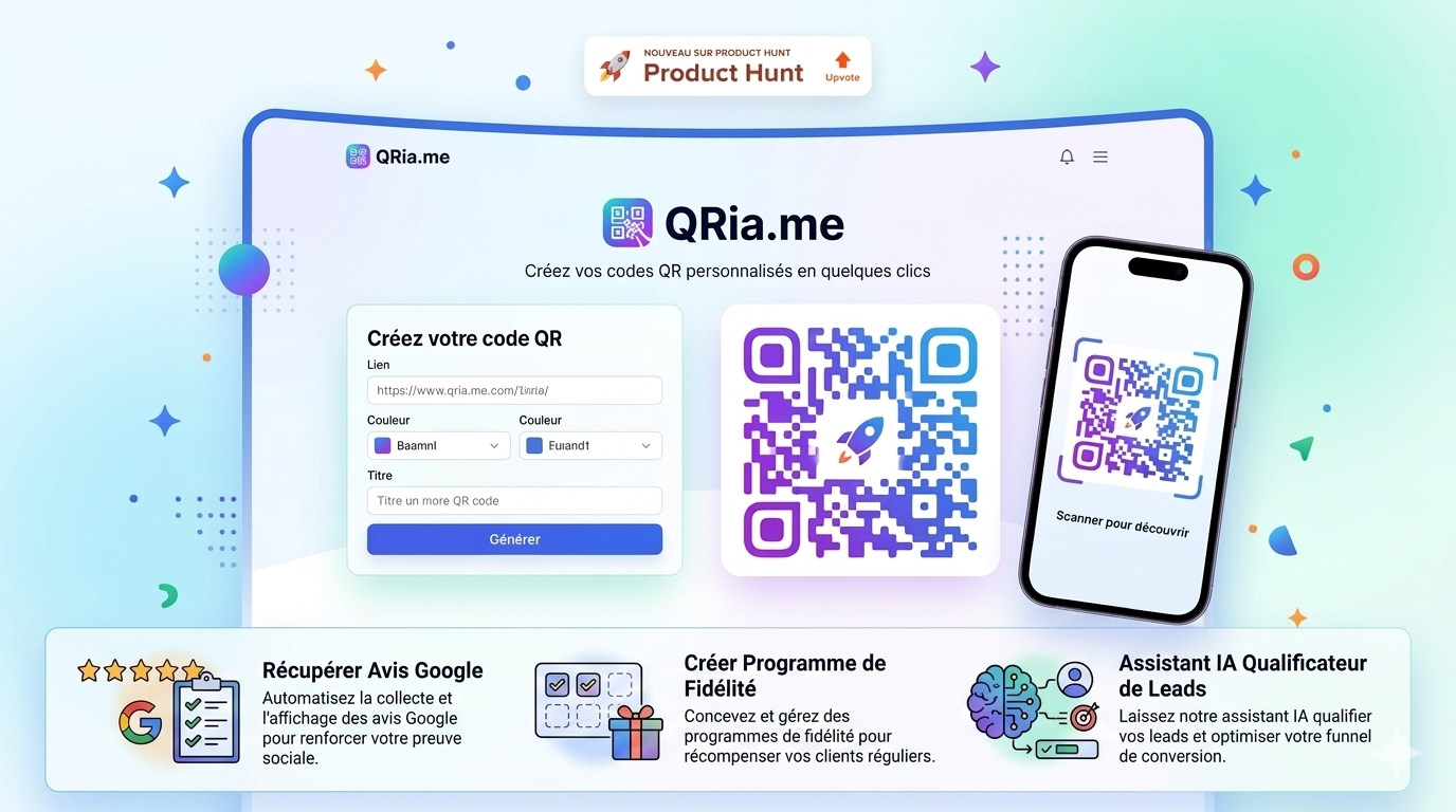 QRia.me - Screenshot 2 showing product features and functionality