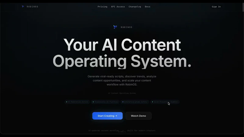 RobinOS screenshot 1 (video preview)