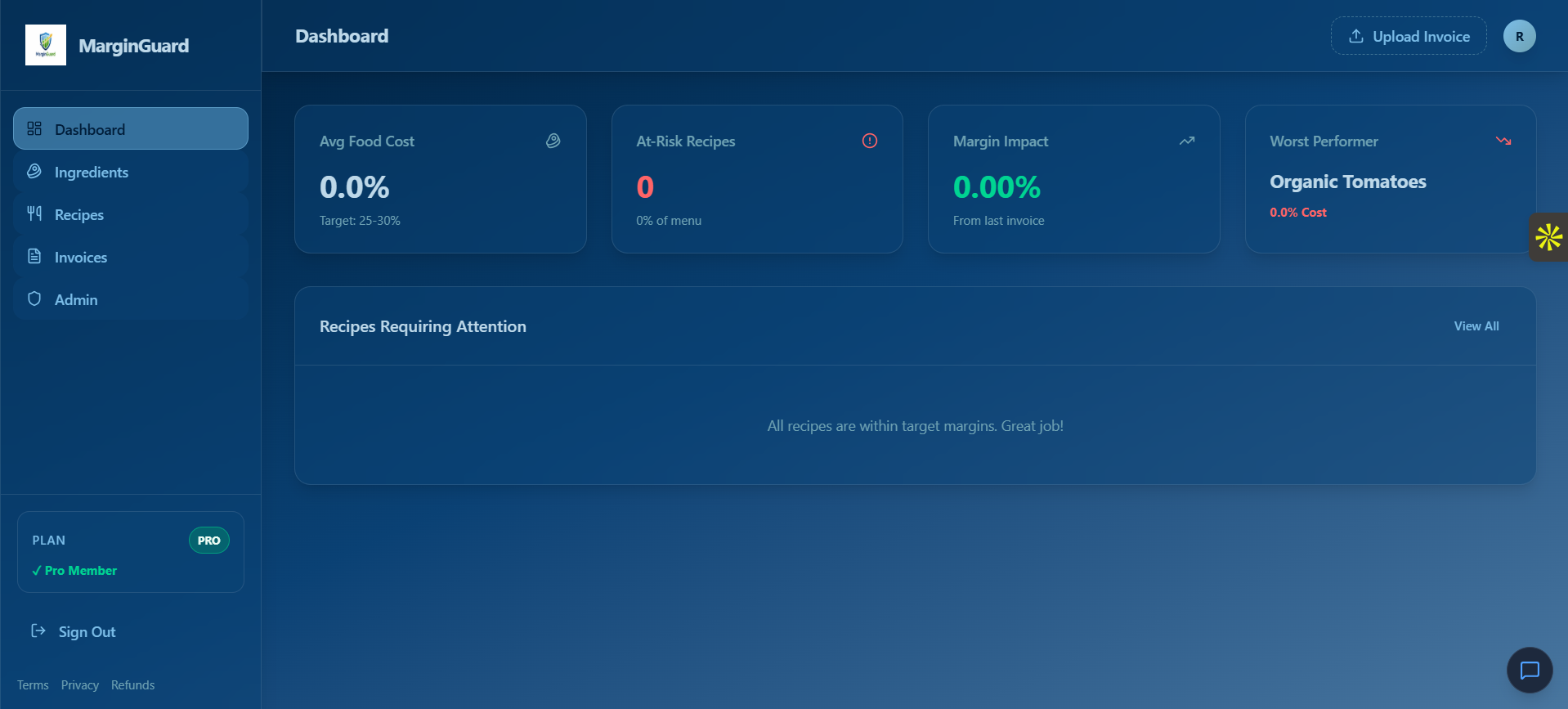 Margin Guard - Main product screenshot demonstrating key features and user interface