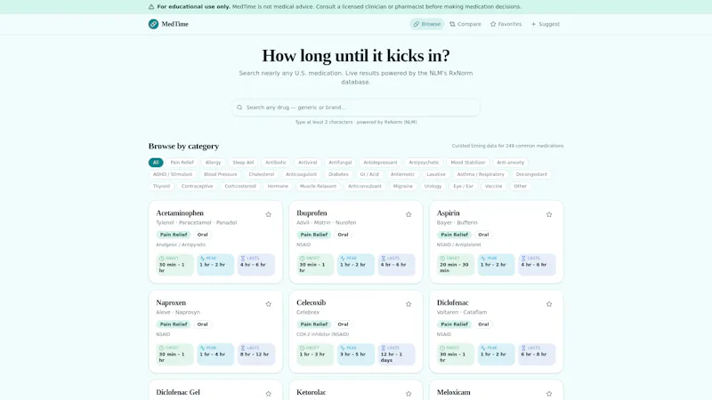 MedTime — Search any medication screenshot 1
