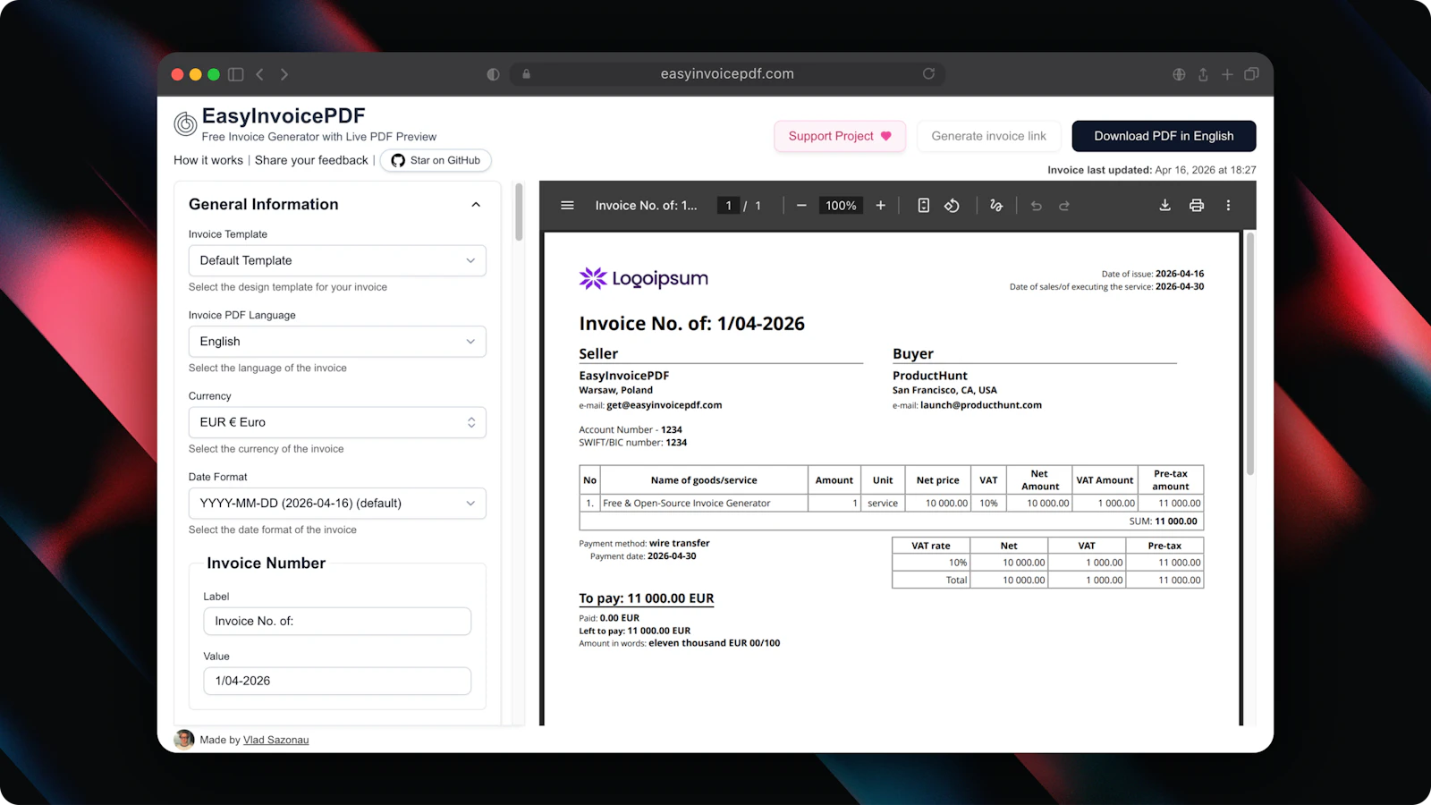 EasyInvoicePDF screenshot 3