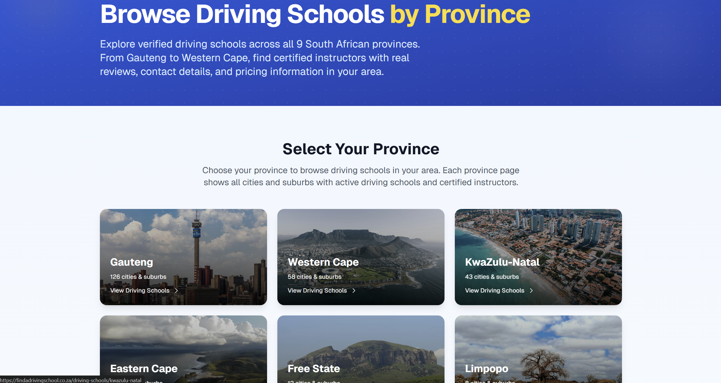 Find A Driving School - Screenshot 2 showing product features and functionality