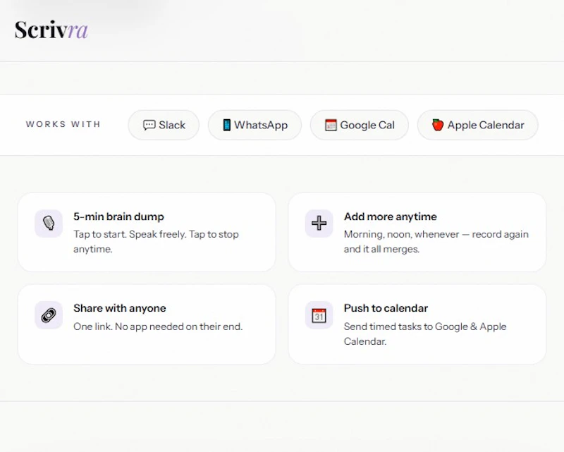 Scrivra – Voice to tasks instantly screenshot 7