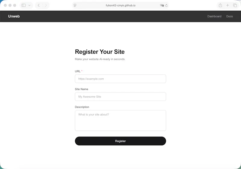 Unweb screenshot 2