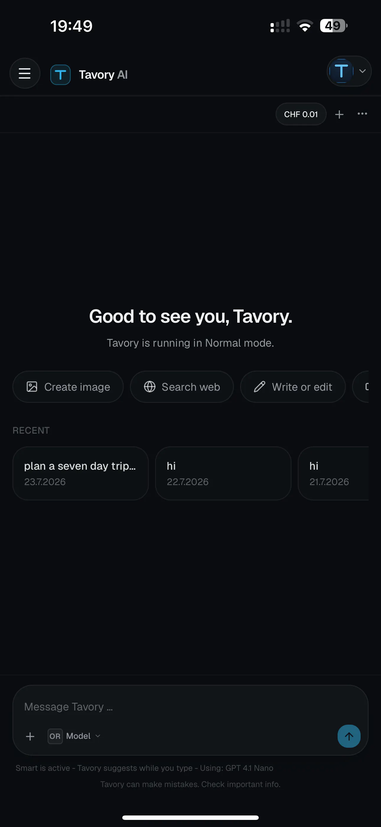 Tavory screenshot