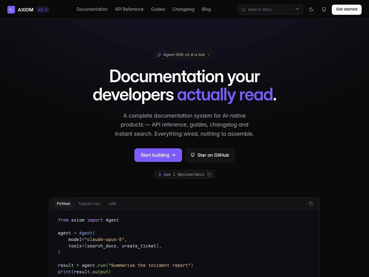 Axiom Docs gallery image
